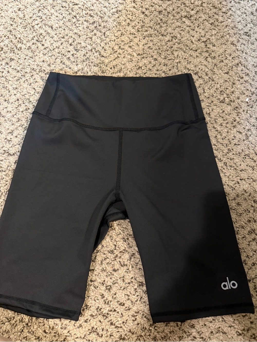 Alo Yoga Black High Waisted Biker Shorts Estimated XS 8.5” Inseam